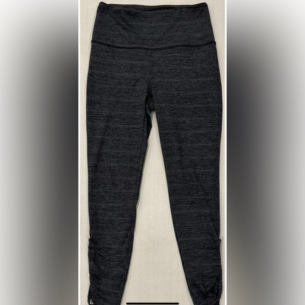 Free People Movement Leggings Dark Heathered Gray With Openings At Ankles Sz S